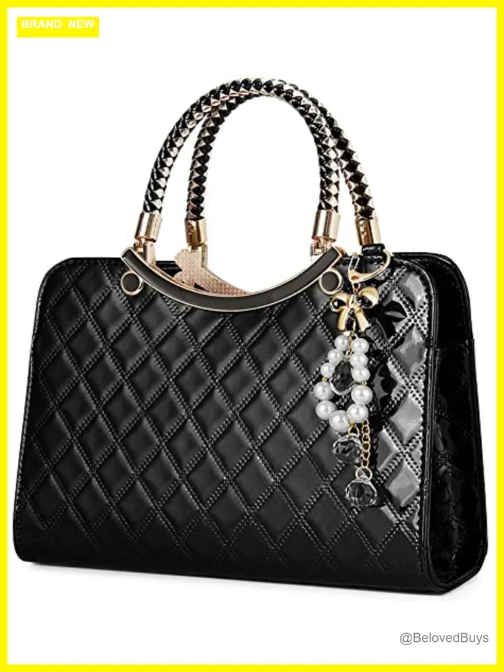 Patent Leather Satchel Handbag Women Top Handle Crossbody Shoulder Bag